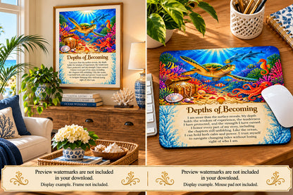 Depths of Becoming | Ocean-Inspired Affirmation Art | JPEG Download