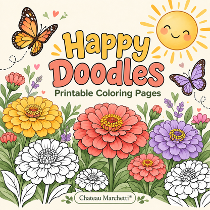 Butterfly Garden | Printable Coloring Art | JPEG Download