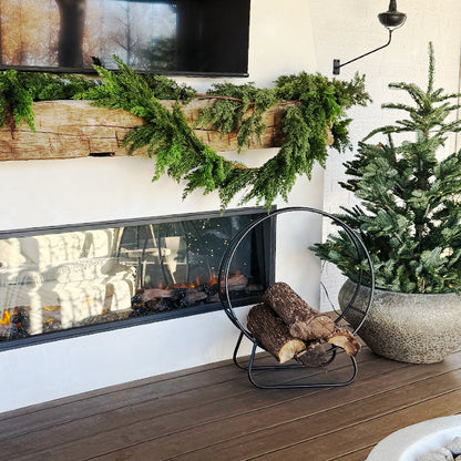 Black Iron Loop Fireplace Log Holder