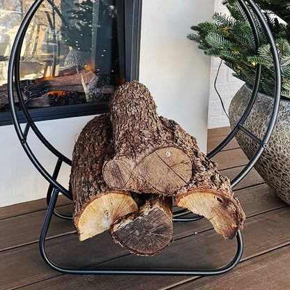 Black Iron Loop Fireplace Log Holder